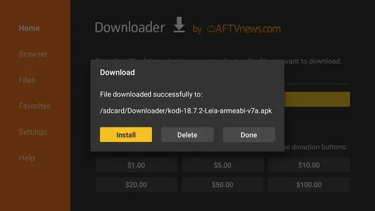 Instalar o app baixado pelo Downloader no aparelho Android